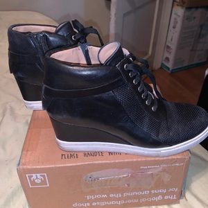 Wedge sneakers ankle boots size 8M